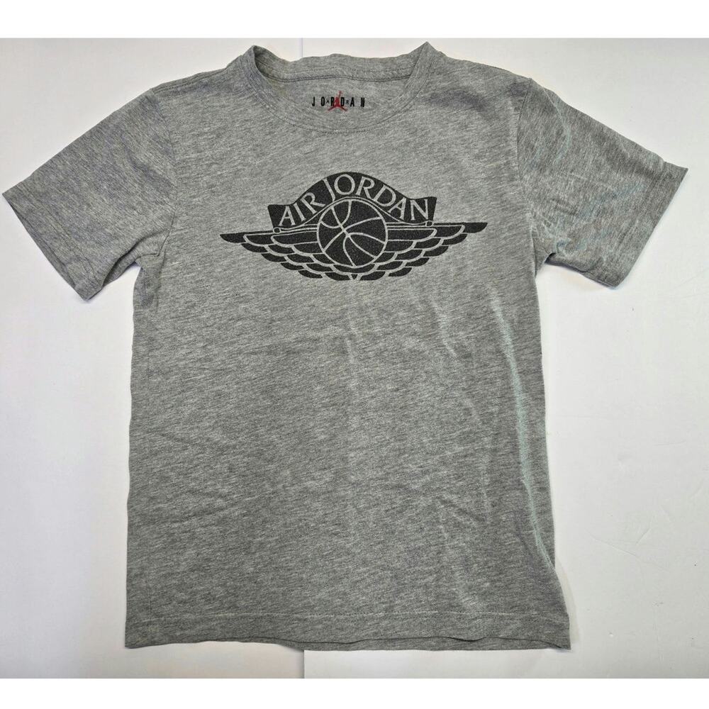 Air Jordan Boys Youth Medium Gray Basketball Graphic T Shirt Casual Wear